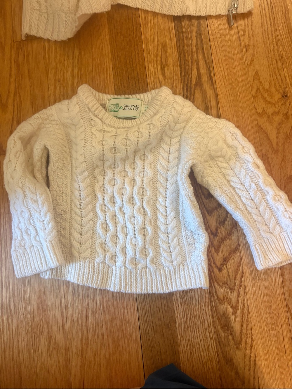 Cream Cable Knit Sweater- Toddler